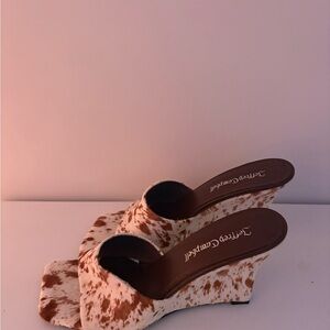 Jeffrey Campbell Cow Print Wedge Sandals